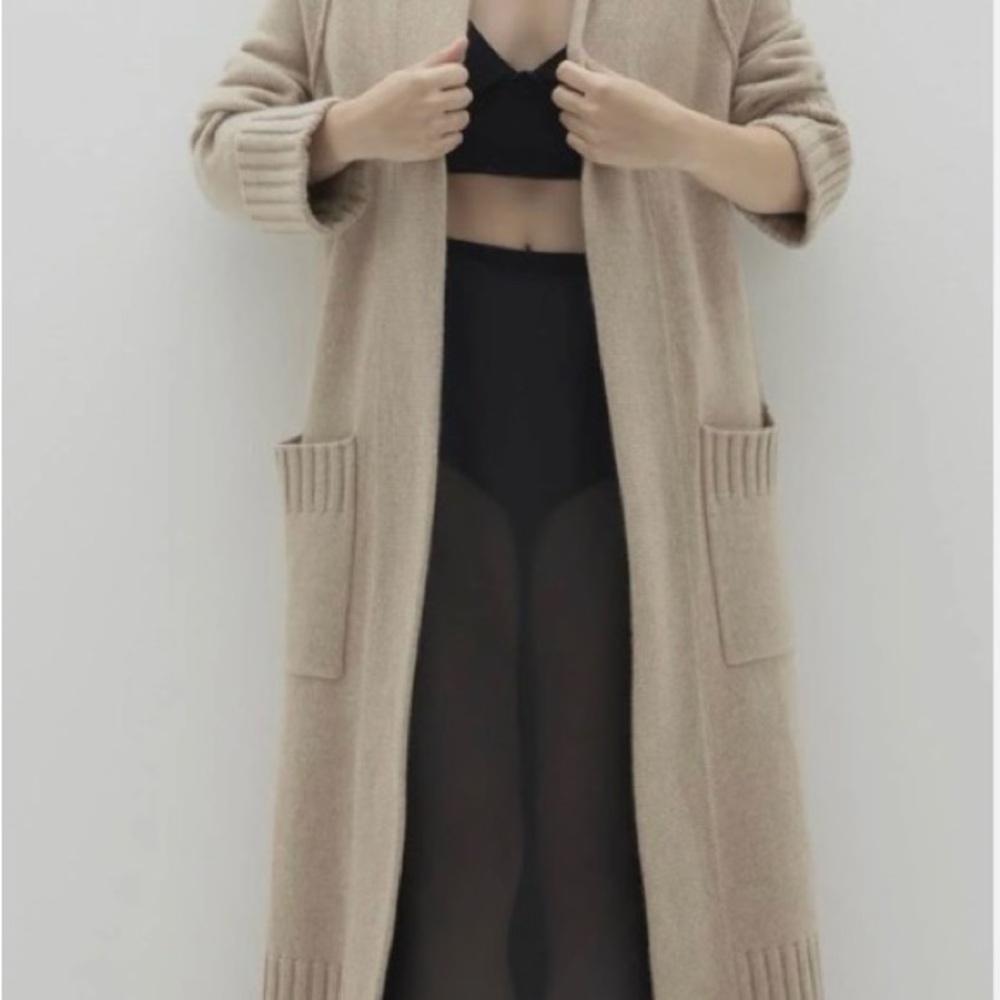 NAKED CASHMERE TILYN LONGLINE CASHMERE CARDIGAN Soft 100% Cashmere Flax XS
